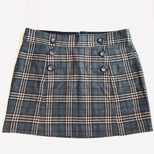 GAP Gray Tartan Plaid Mini Skirt Lined Size 12